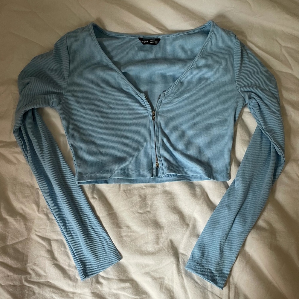 zipper front crop top